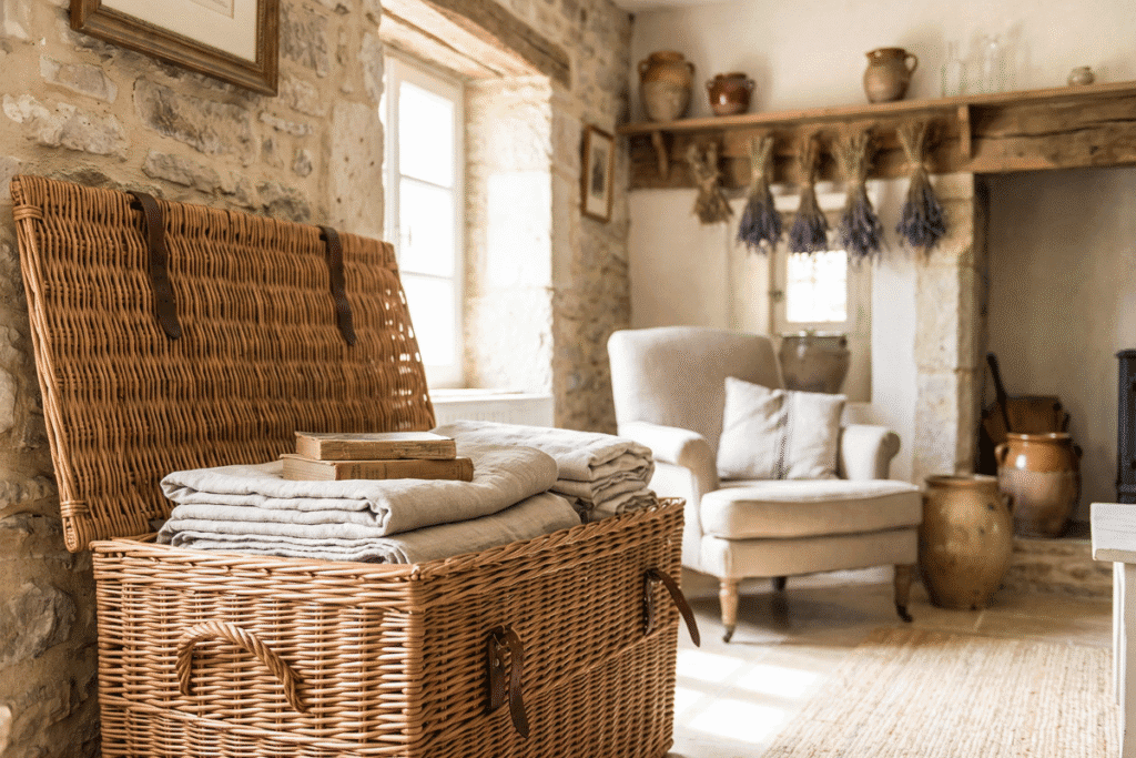 Un coffre en osier, c’est le coin de la maison où tout trouve sa place