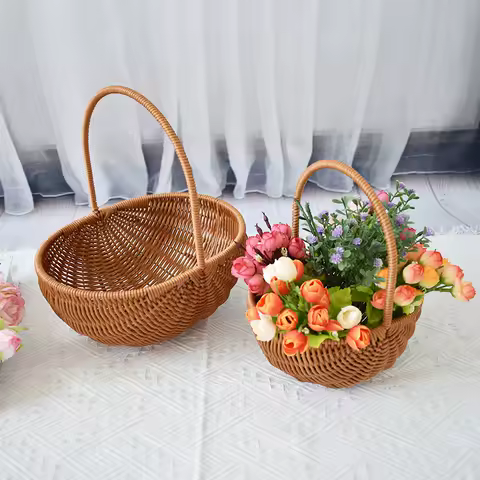 Panier de courses tressé - Fruits, légumes & fleurs